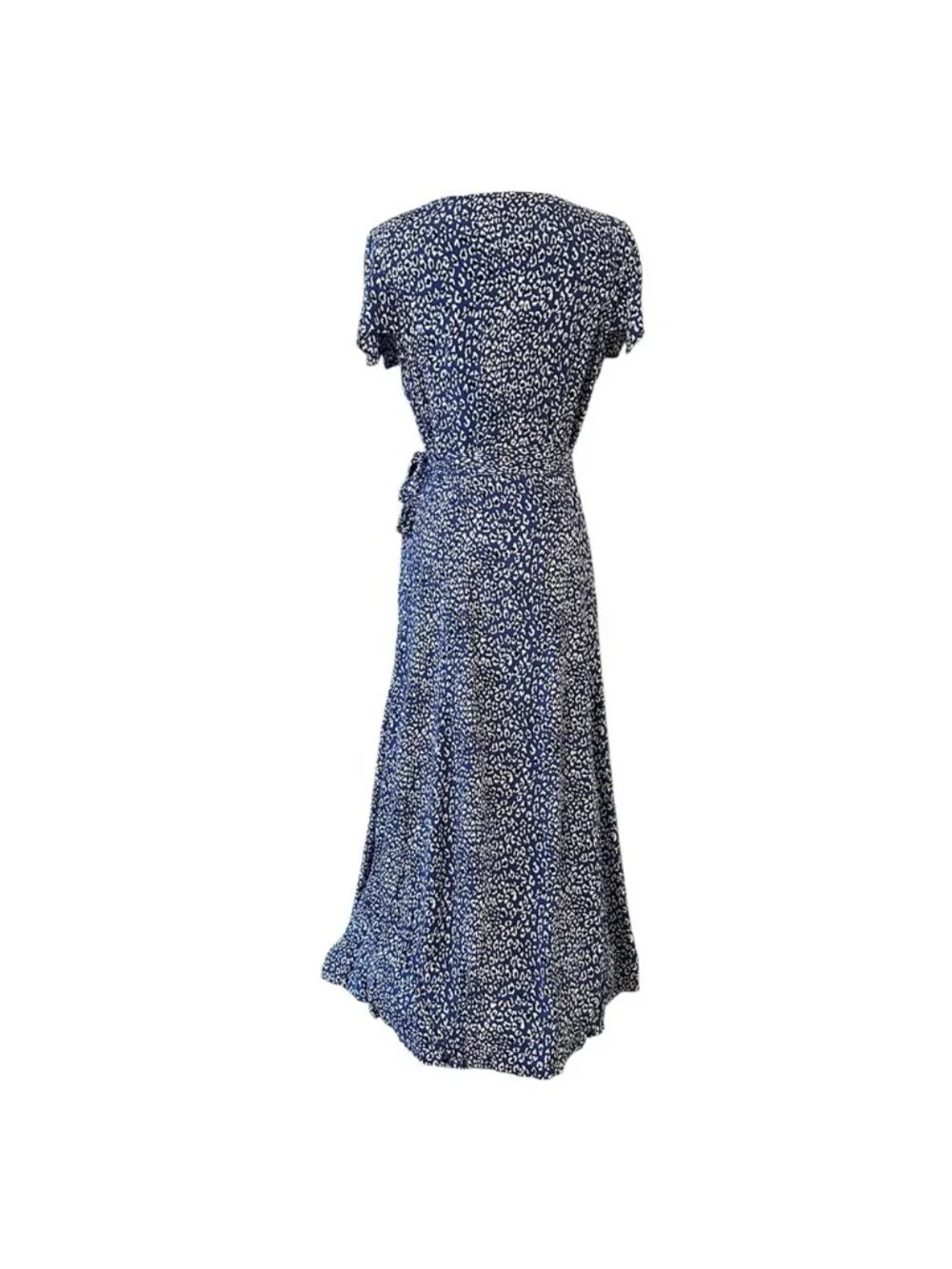 NWT Free People | Women's Blue White Animal Leopard Print Wrap Maxi Dress Size M